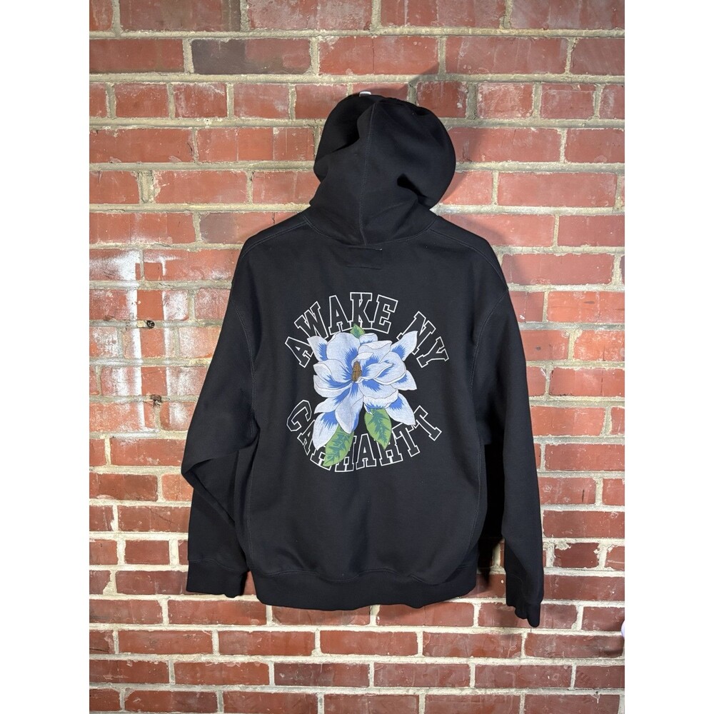 Carhartt WIP x Awake NY Printed Hoodie Hooded Sweatshirt Black Adult Large